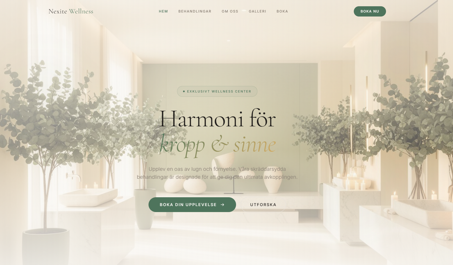 Nexite Wellness Startsida